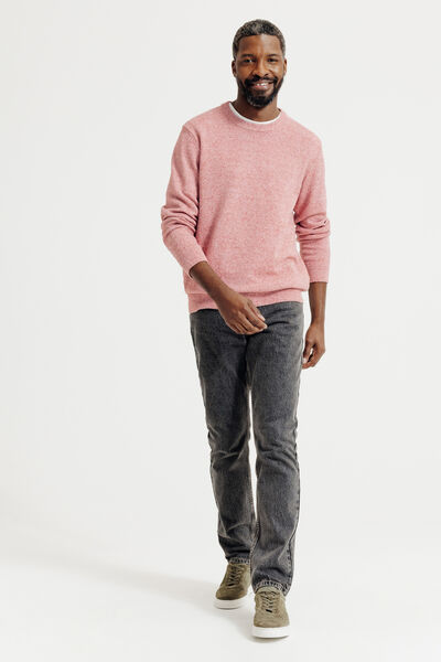 Trui ronde hals in fantasie-stekenpatroon