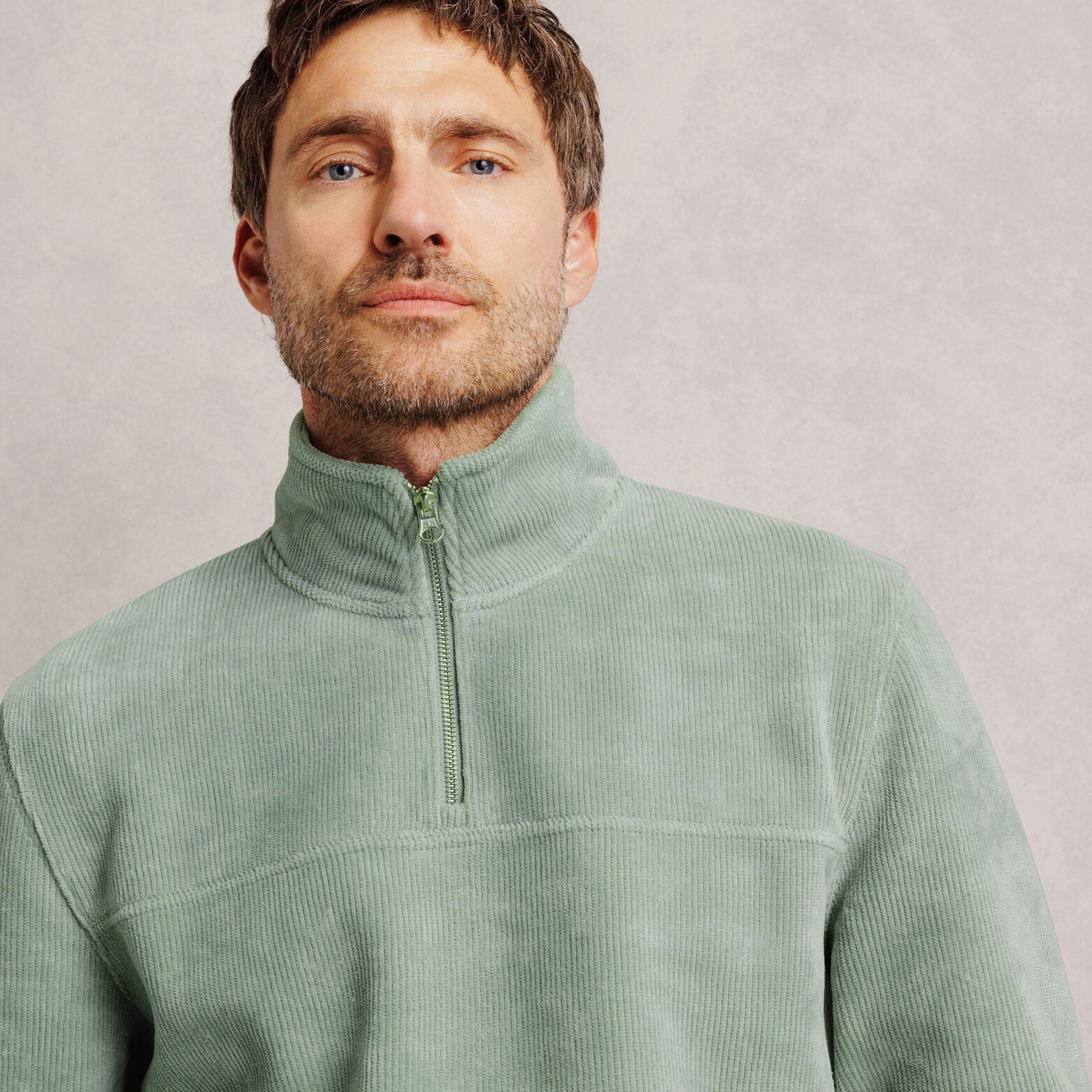 Sweat col montant zipp&eacute; en velours
