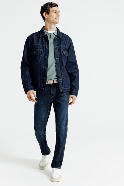 Polo en maille col boutonn&eacute; jeux de points