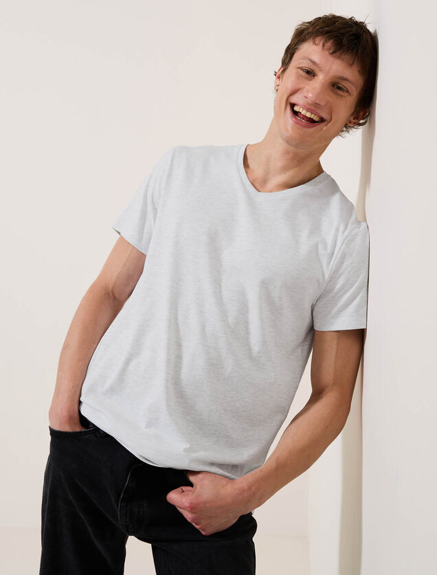 Tee shirt col V en coton