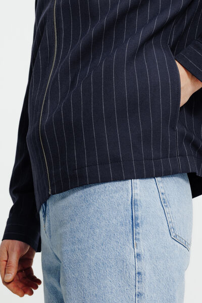 Veste col chemise zipp&eacute;e ray&eacute;e