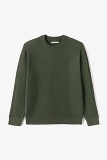 Trui ronde hals in fantasie-stekenpatroon