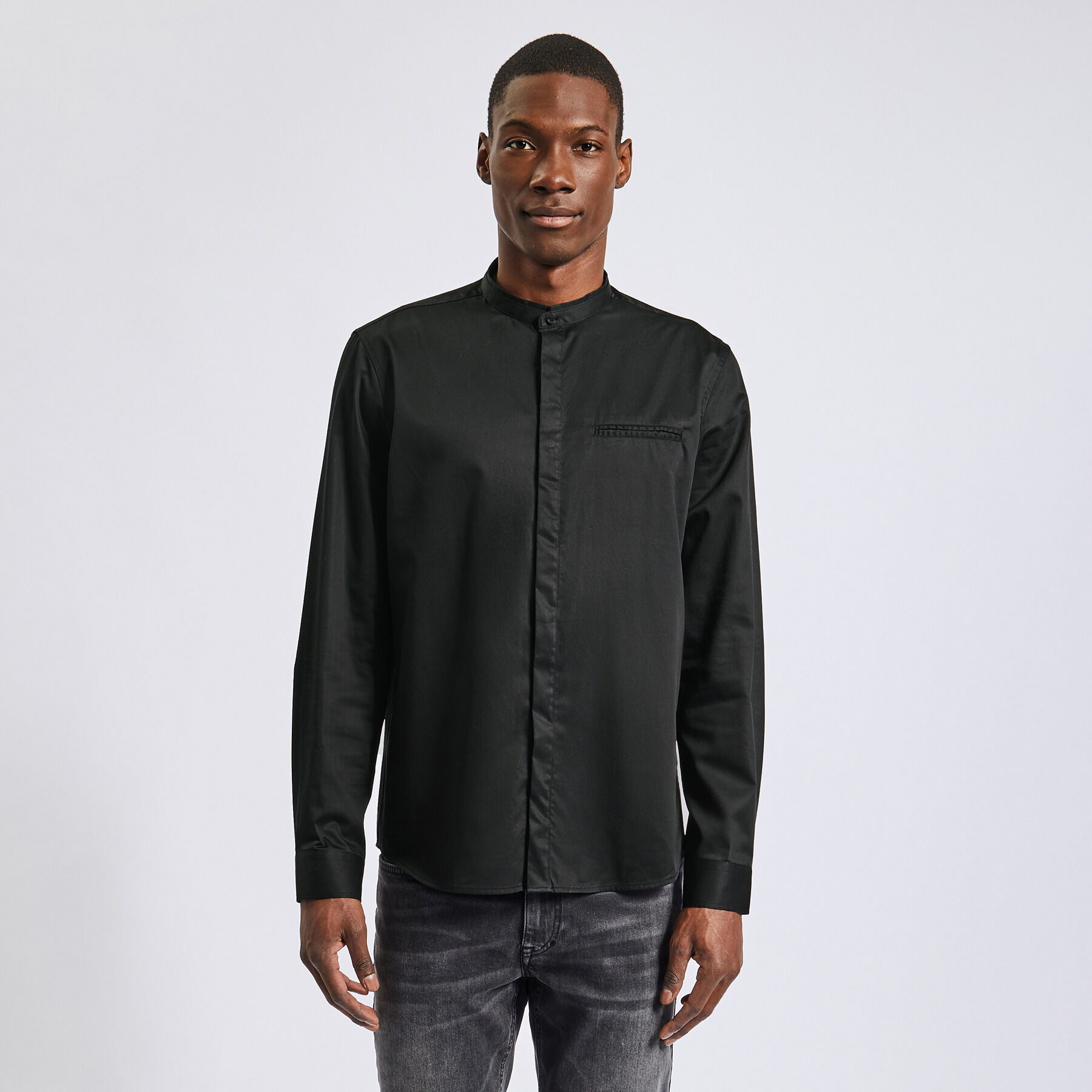 Chemise Homme Col Mao Noël - Imprimé 3D Décontracté - Tissu Respirant Sans Repassage - Style Régulier Classique - 9