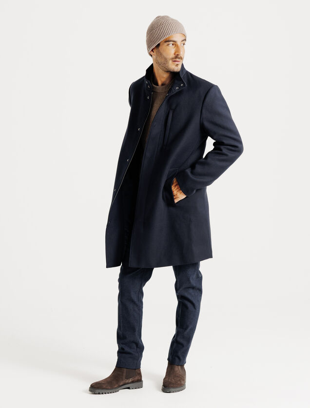 Manteau hiver long col montant
