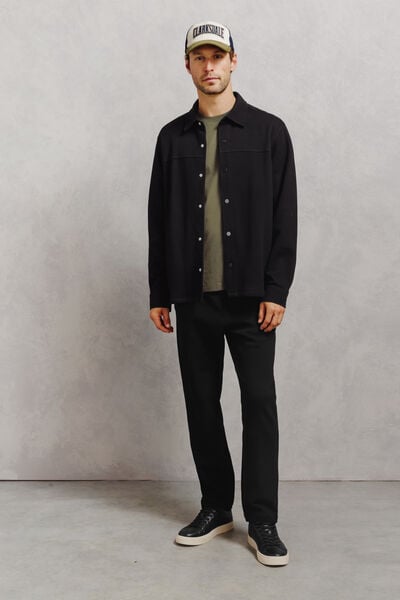 Ensemble surchemise et pantalon chino 100% coton - Noir