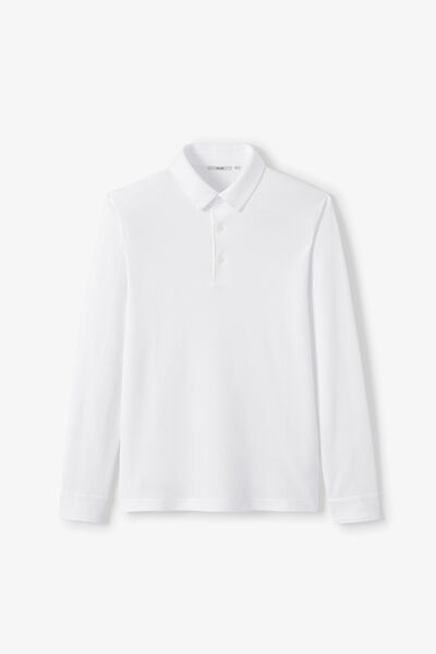 Effen polo met lange mouwen