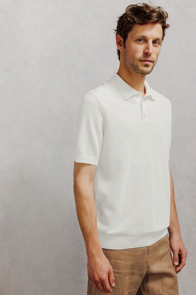 Polo en maille manches courtes jeux de points
