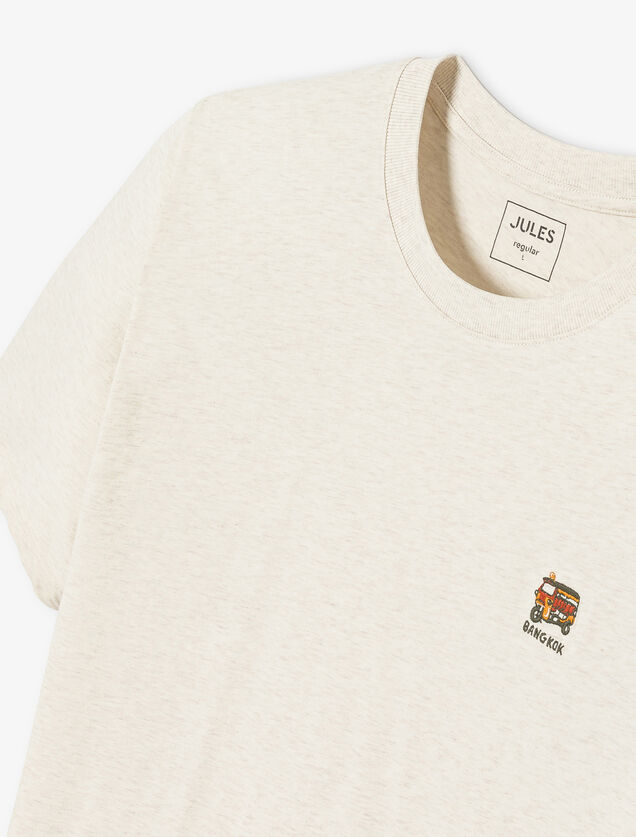 Tee shirt chin&eacute; brod&eacute; col rond