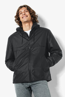 Blouson coupe-vent d&eacute;perlant &agrave; capuche