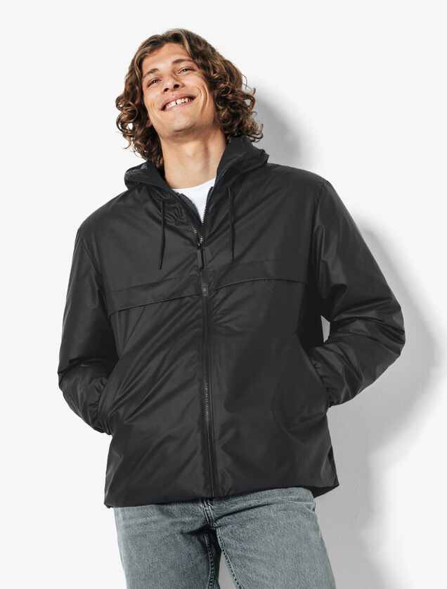 Blouson coupe-vent d&eacute;perlant &agrave; capuche