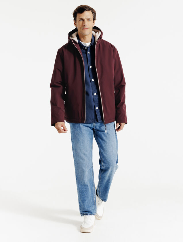 Blouson à capuche doublé en sherpa