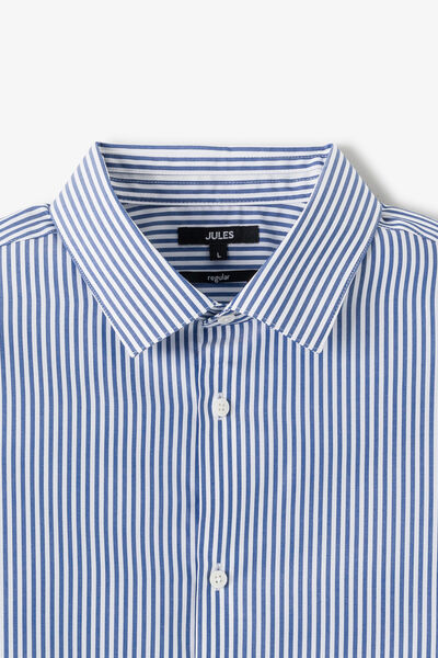 Chemise sans repassage regular en coton rayée