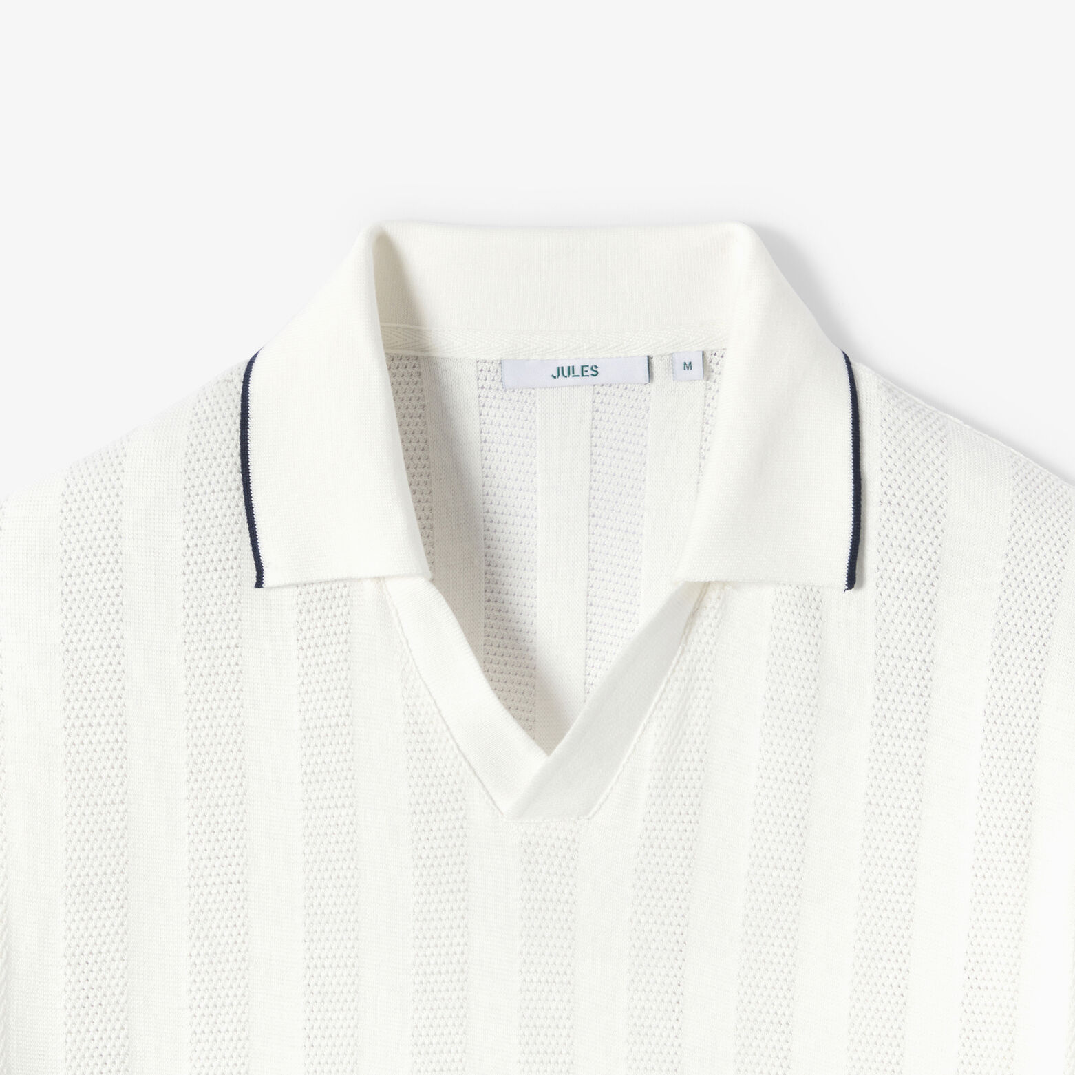 Polo manches courtes col resort textur&eacute;