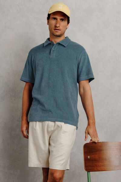 Polo manches courtes uni mati&egrave;re &eacute;ponge