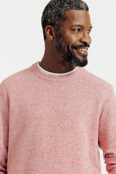 Trui ronde hals in fantasie-stekenpatroon