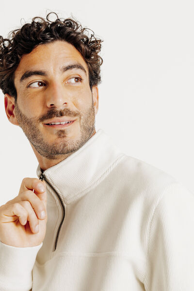 Sweat col montant zippé velours