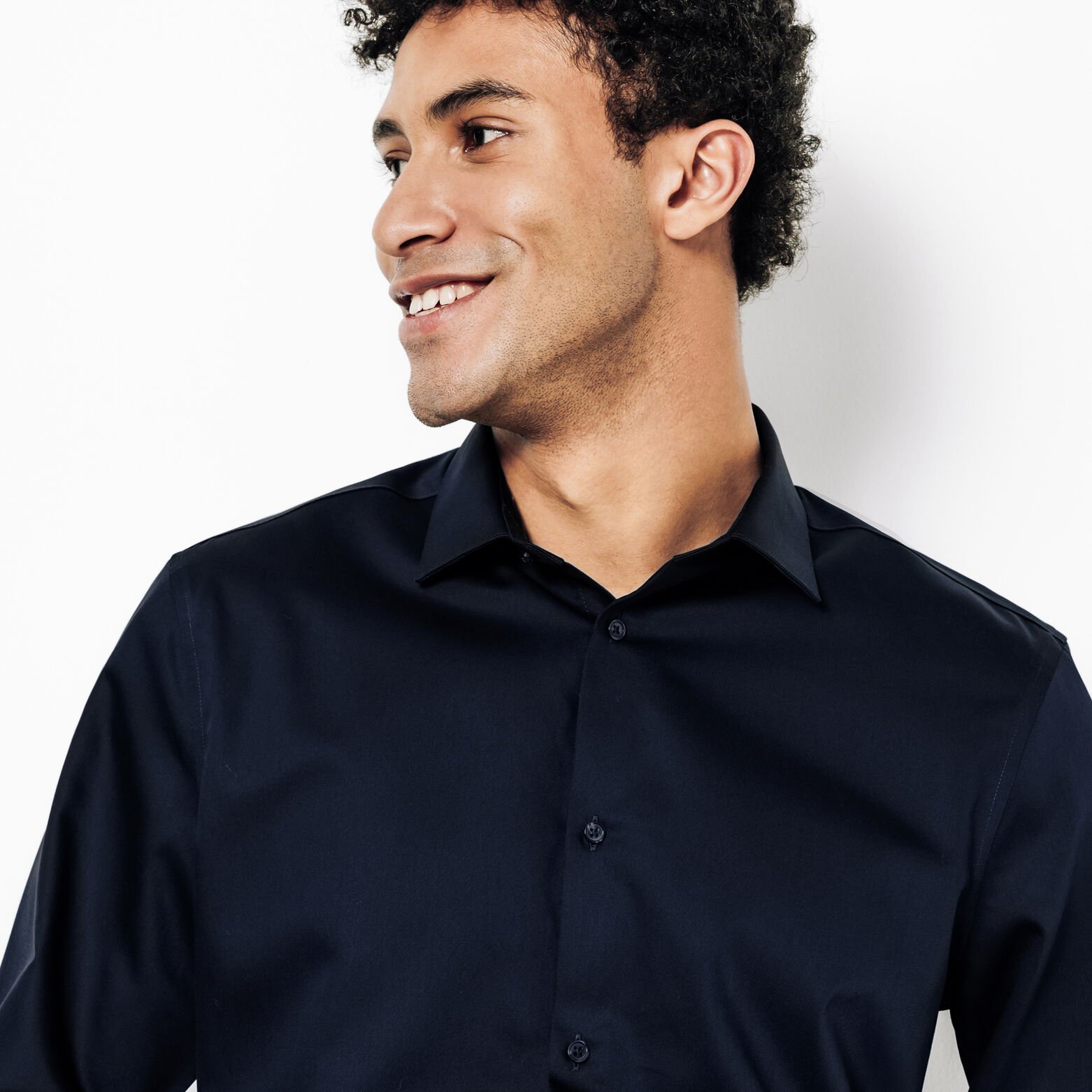 Chemise sans repassage en coton unie slim