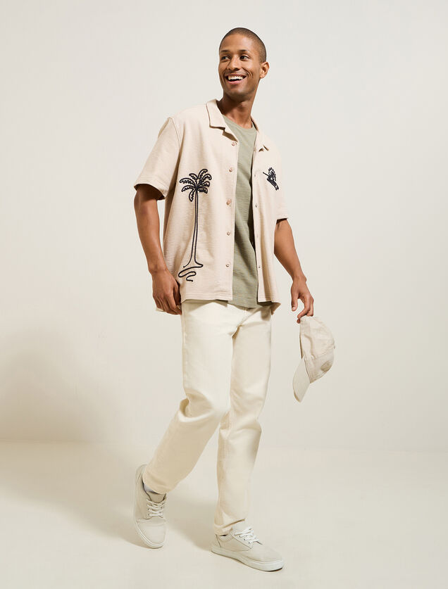 Chemisette en coton broderie corde