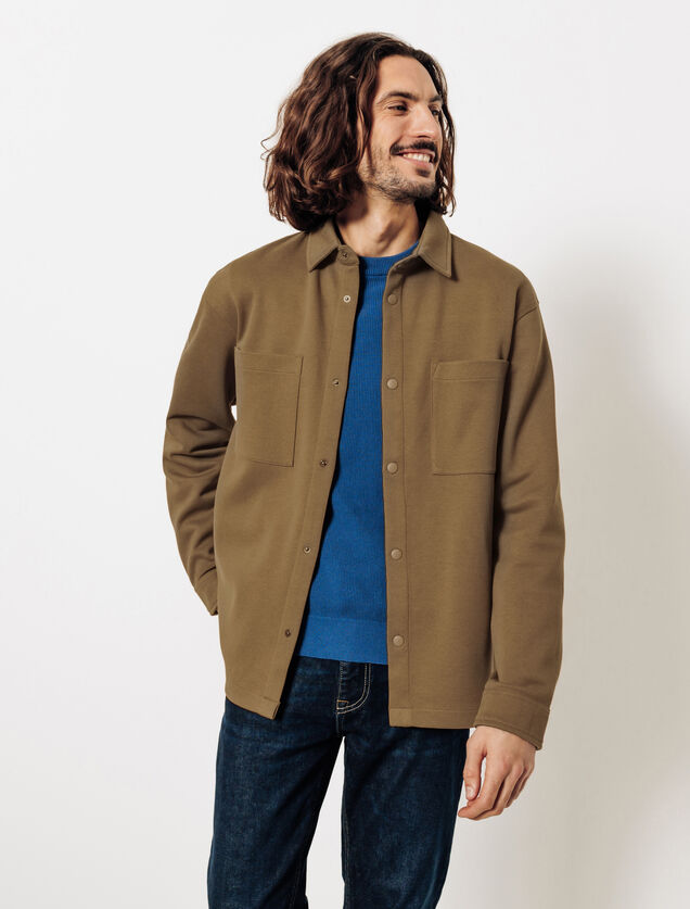 Surchemise en maille col chemise