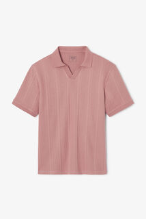 Polo manches courtes col resort à lignes