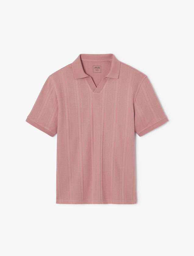 Polo manches courtes col resort à lignes