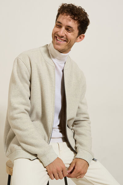 Sweat en maille zipp&eacute;