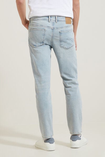 Straight jeans, 3 lengtes in gerecycled katoen