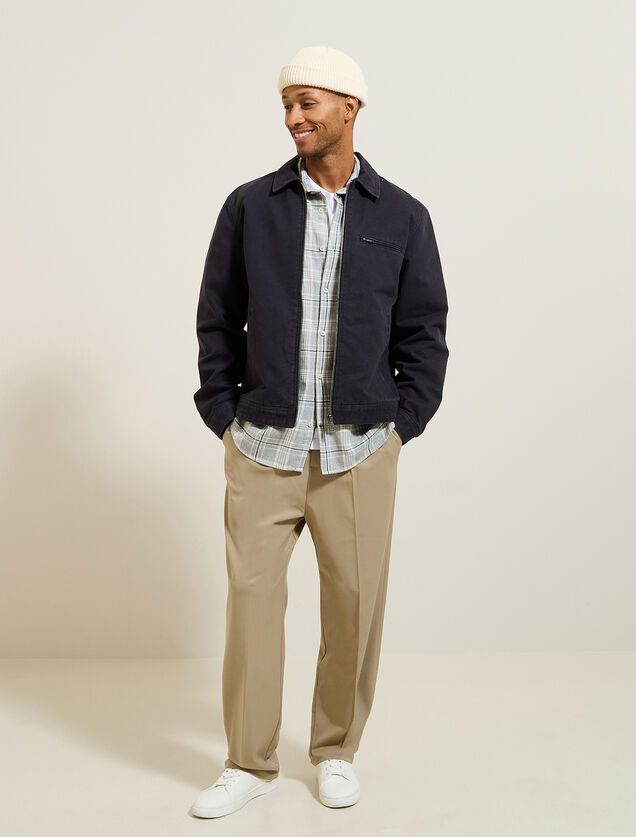 Chemise en coton flanelle &agrave; carreaux