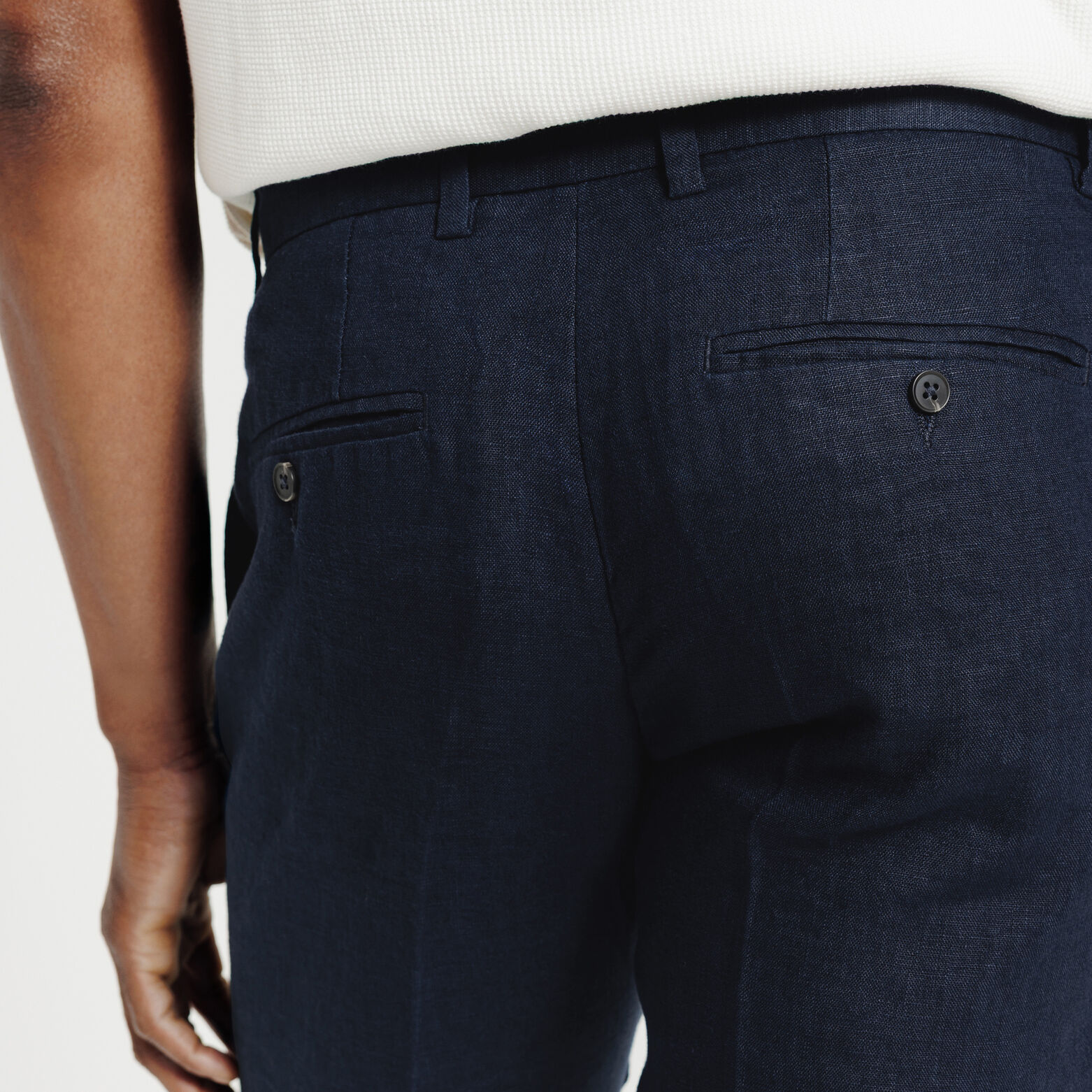 Pantalon chino straight 100% lin