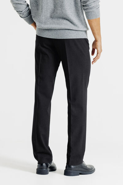 Comfort fit gestreepte kostuumbroek