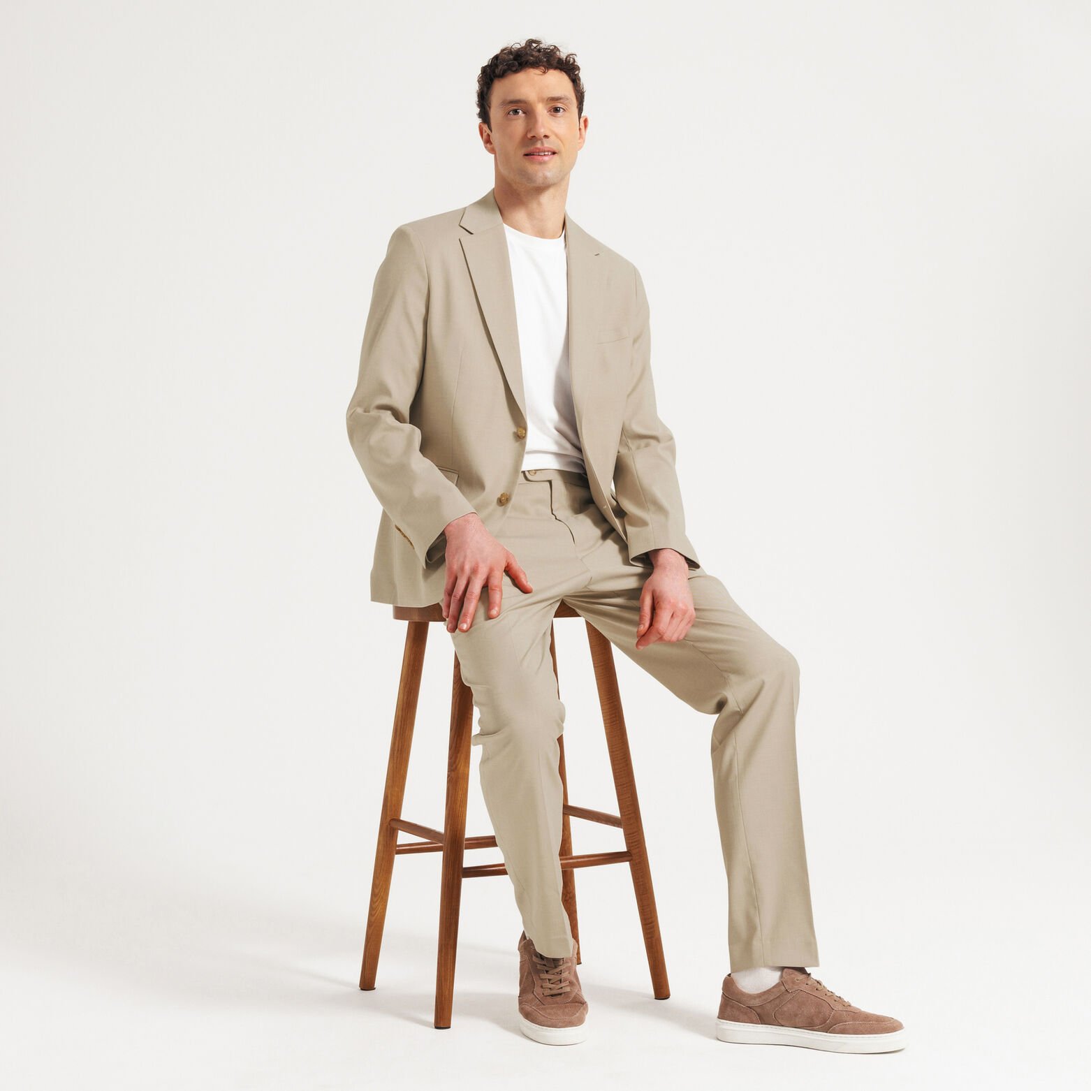 Comfort fit kostuumbroek in twill