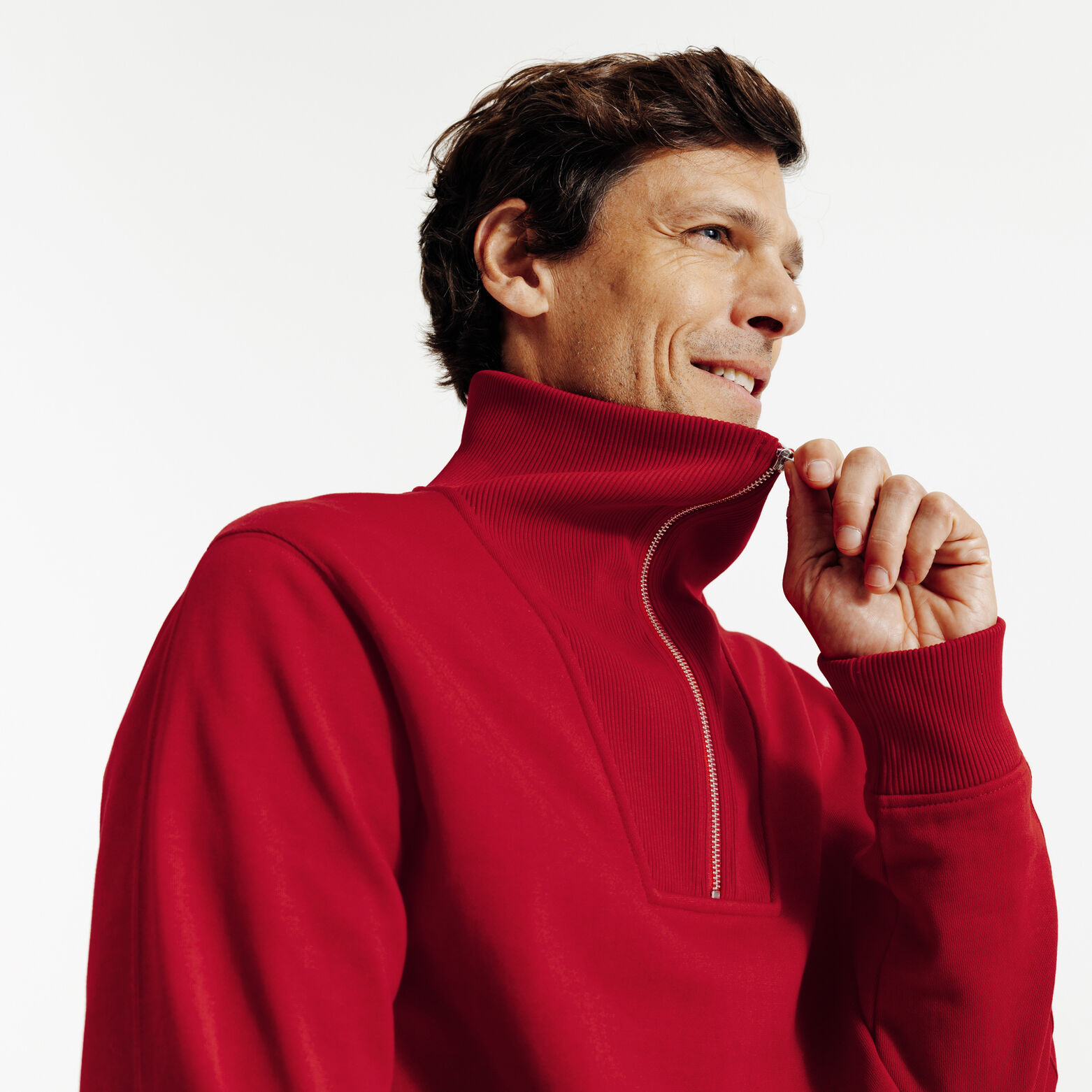 Sweat col camionneur zippé