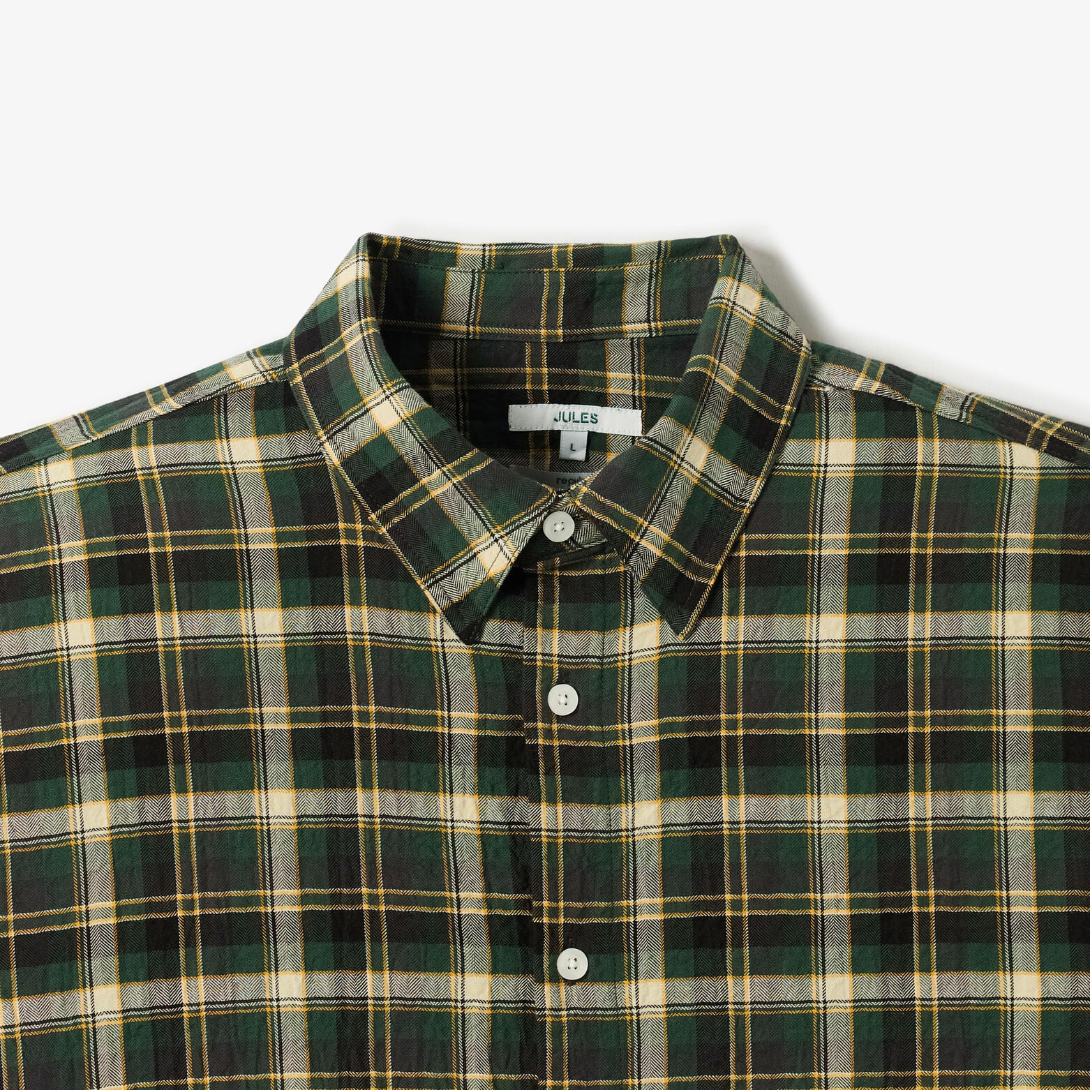 Chemise regular col fran&ccedil;ais &agrave; carreaux