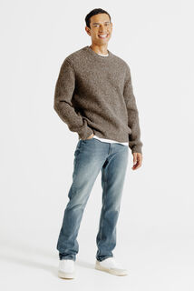 Pull col rond tweed
