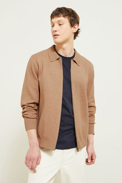 Gilet zipp&eacute; col chemise