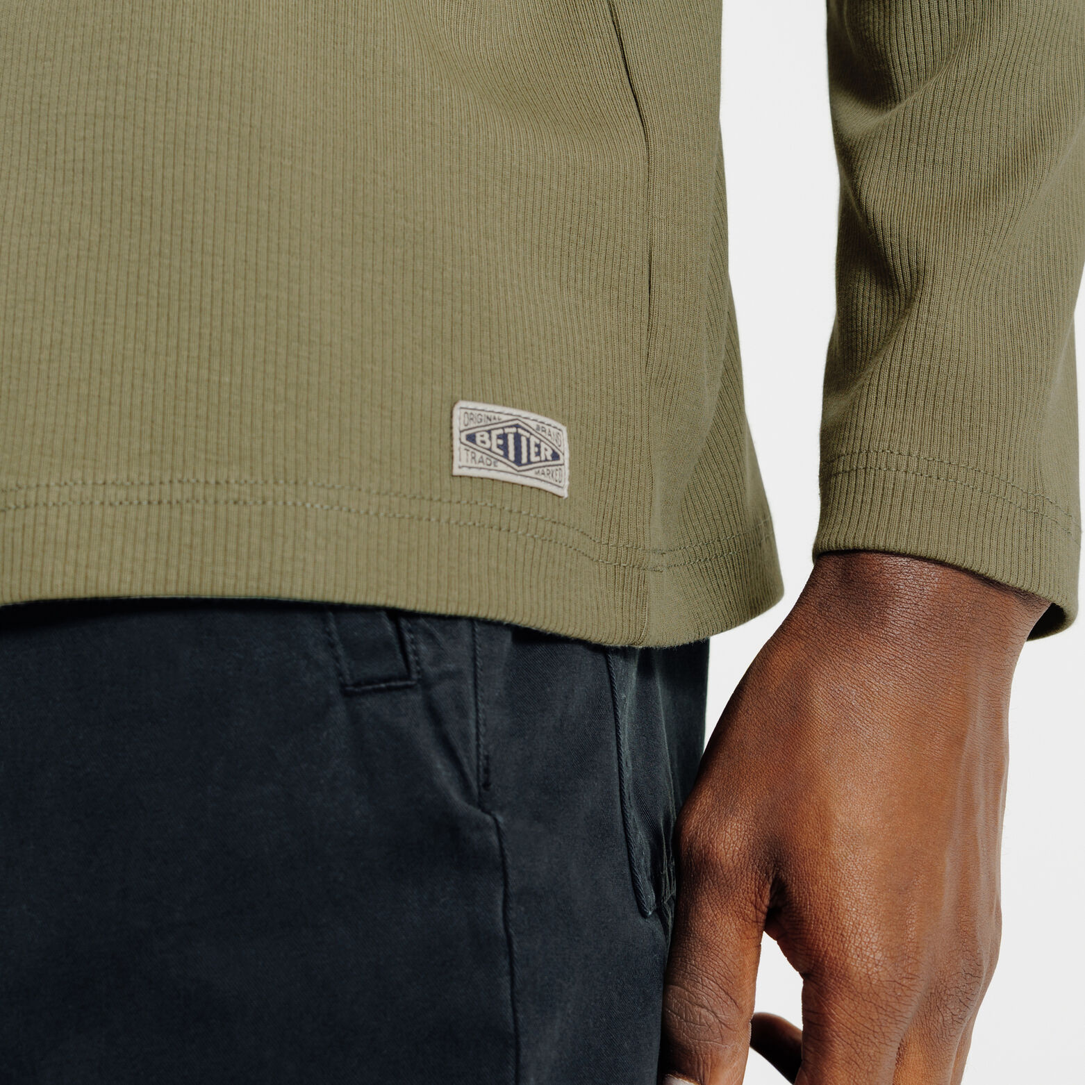 Tee shirt en c&ocirc;te manches longues