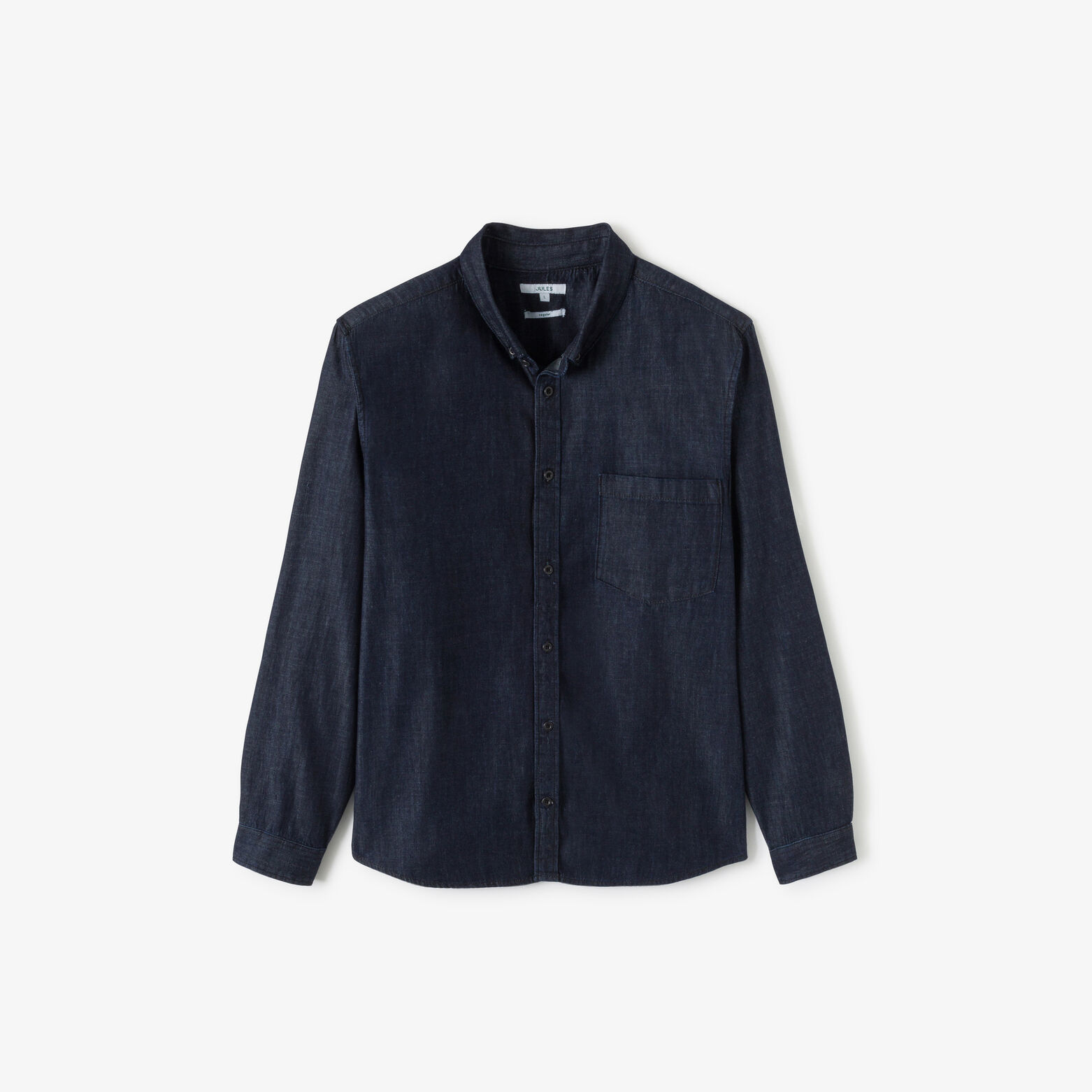 Regular fit hemd in denim katoen