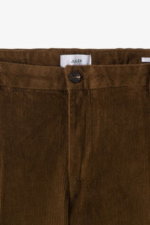 Straight fit chinobroek in fluweel