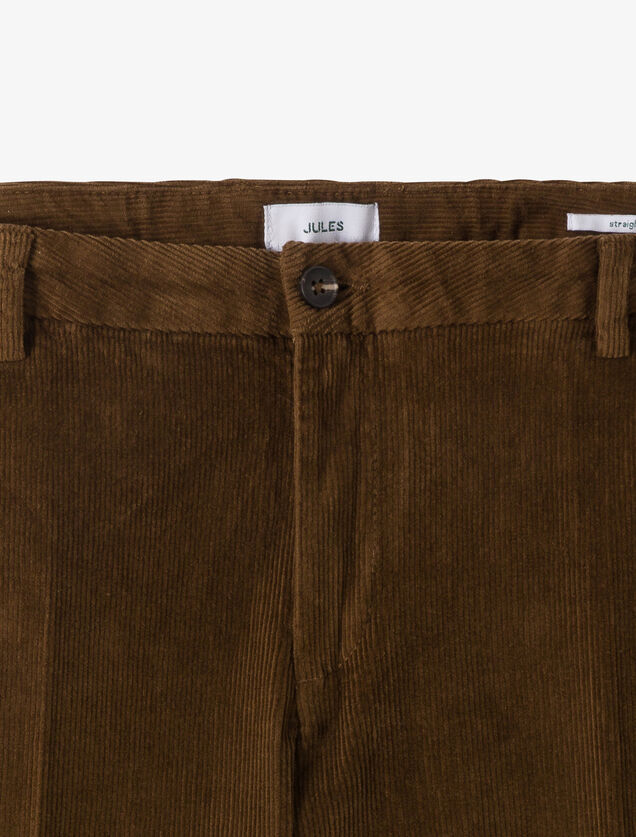 Straight fit chinobroek in fluweel