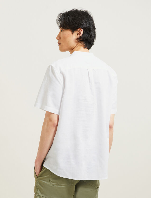 Chemisette enfilage t&ecirc;te regular unie en coton lin