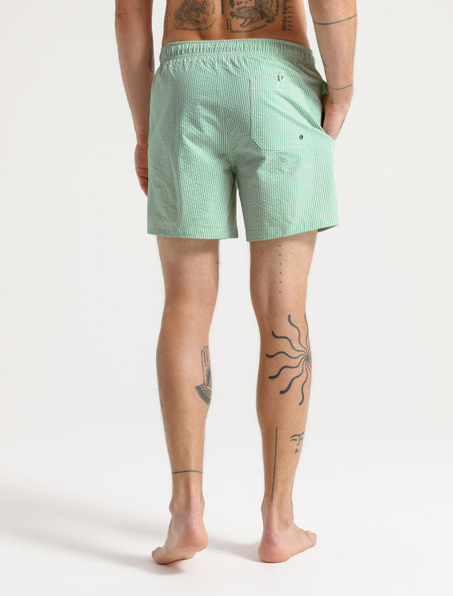 Gestreepte zwemshort in seersucker