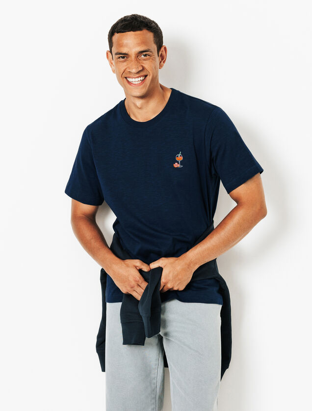 T-shirt in katoen met borduursel