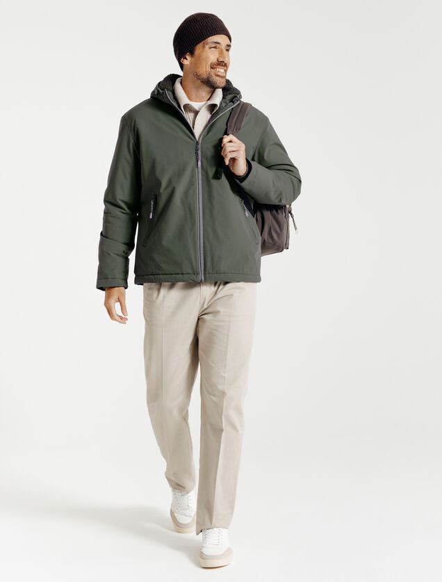 Blouson &agrave; capuche doubl&eacute; en sherpa