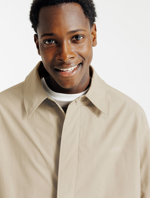 Lange trenchcoat hemdskraag, gevoerd