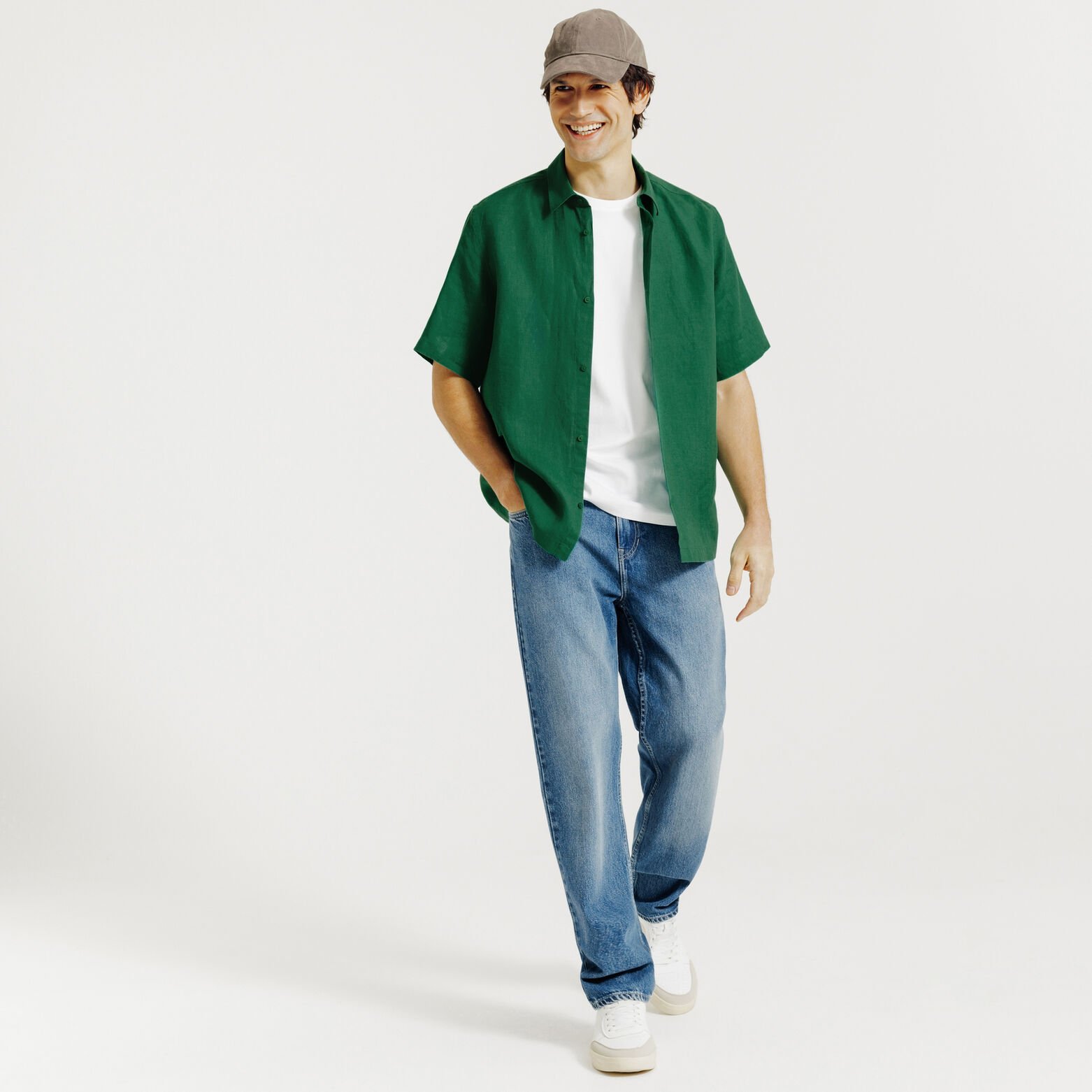 Chemisette en coton lin unie