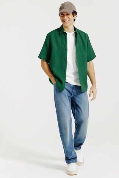 Chemisette en coton lin unie