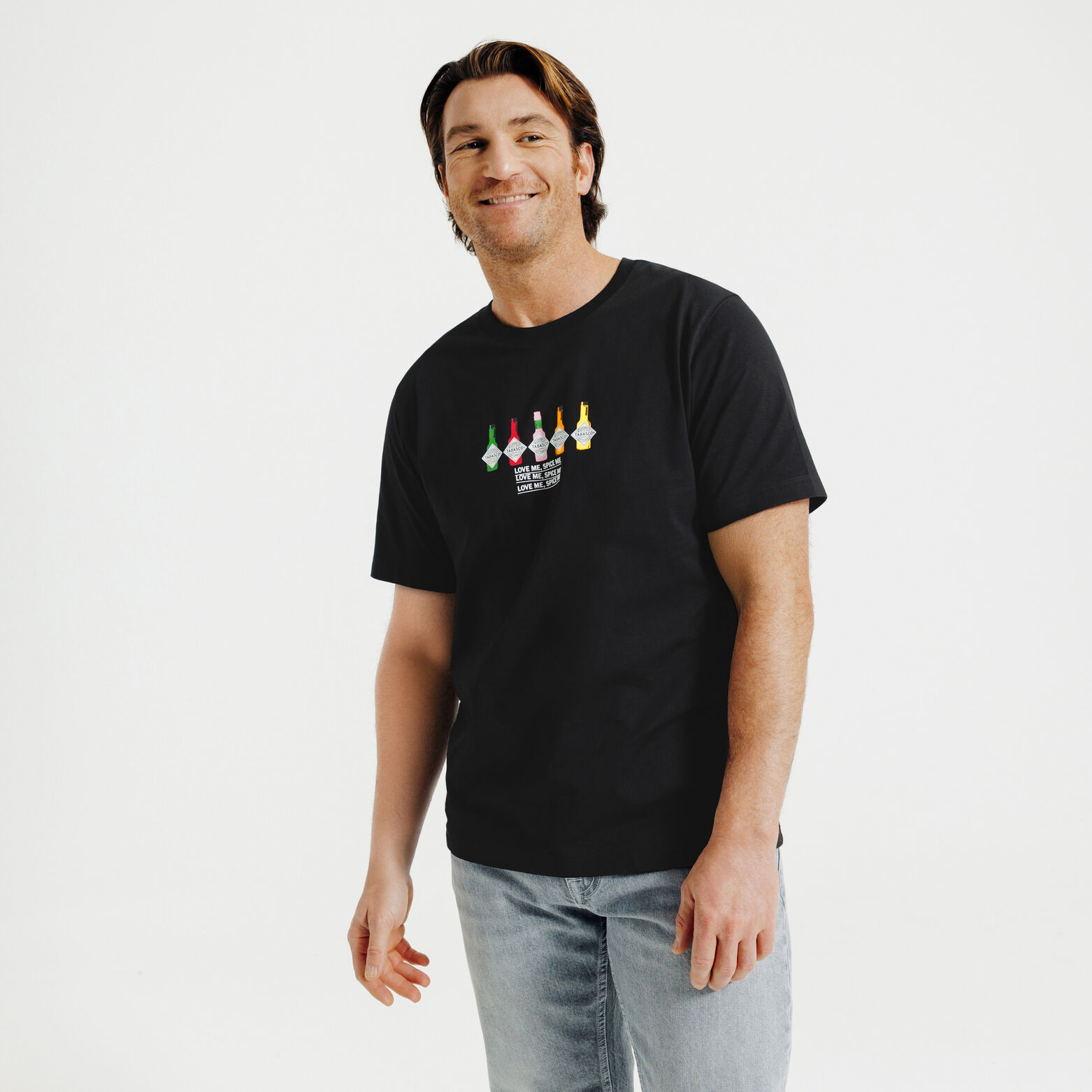 T-shirt met borstprint Tabasco-licentie