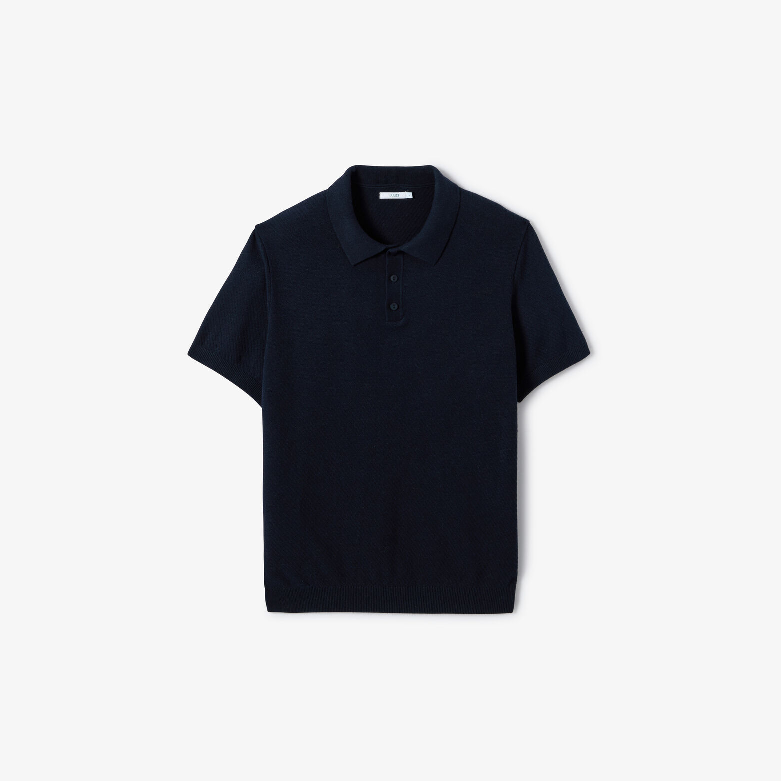 Polo en maille col boutonn&eacute; jeu de points