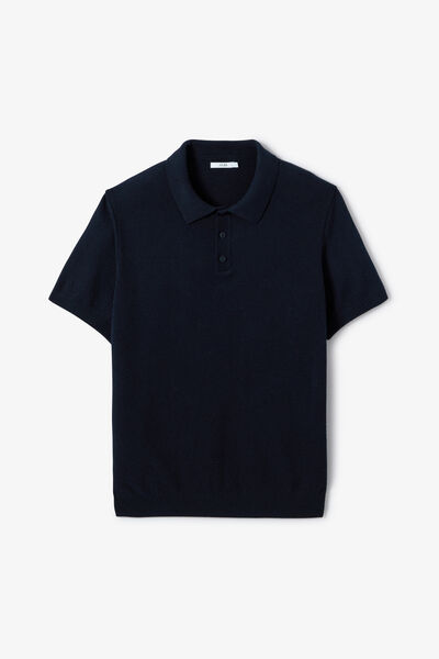 Polo en maille col boutonn&eacute; jeu de points