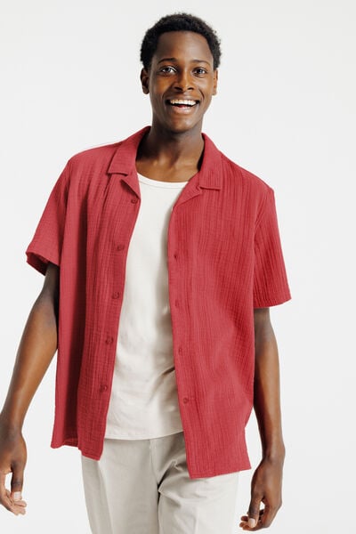 Chemisette en gaze de coton col requin